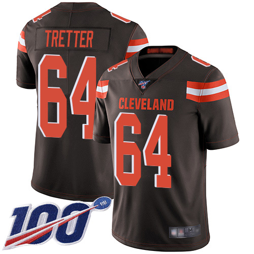 Cleveland Browns JC Tretter Men Brown Limited Jersey #64 NFL Football Home 100th Season Vapor Untouchable